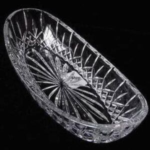 WATERFORD ACID-ETCHED CRYSTAL LISMORE OVAL CELERY DISH NEW W/TAG